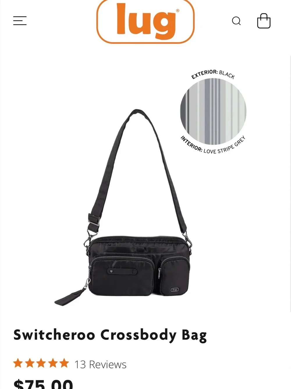 lug Crossbody Bag - Black Switcheroo